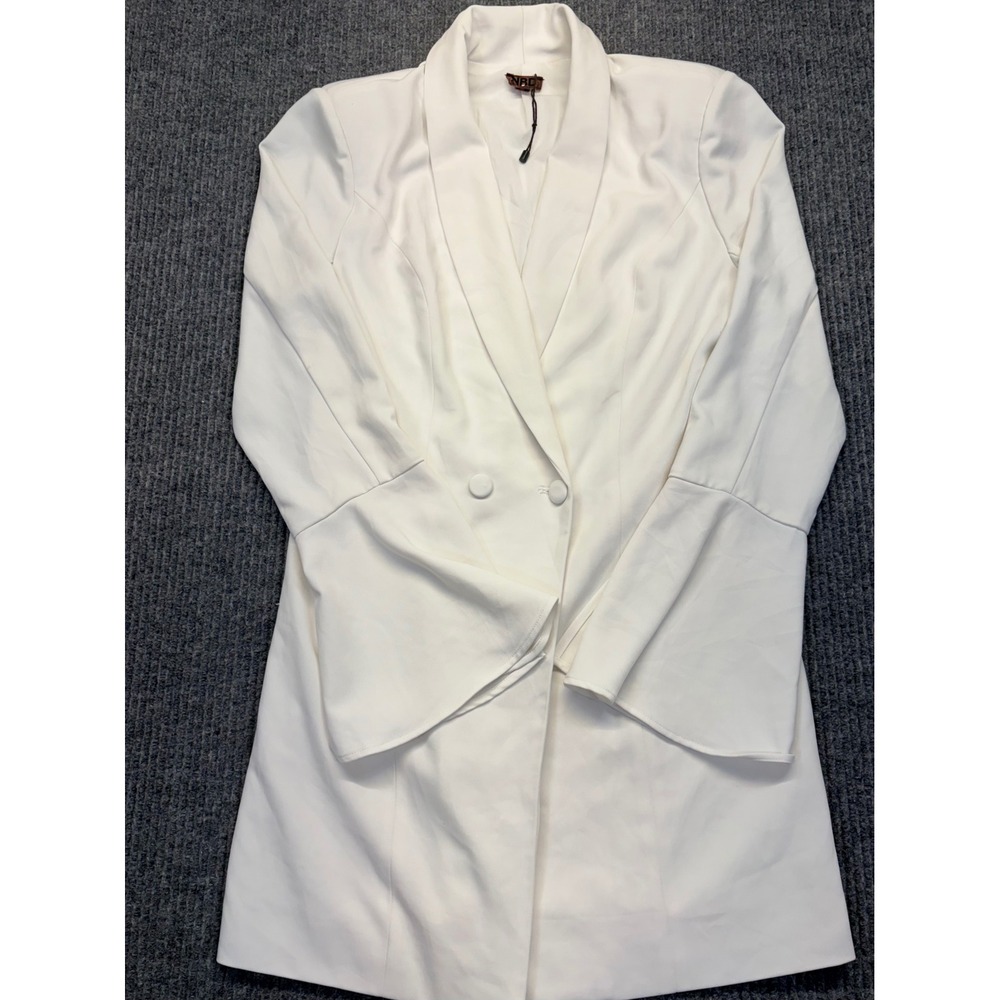 NBD White Double Breasted Bell Sleeve Blazer Dress Size S